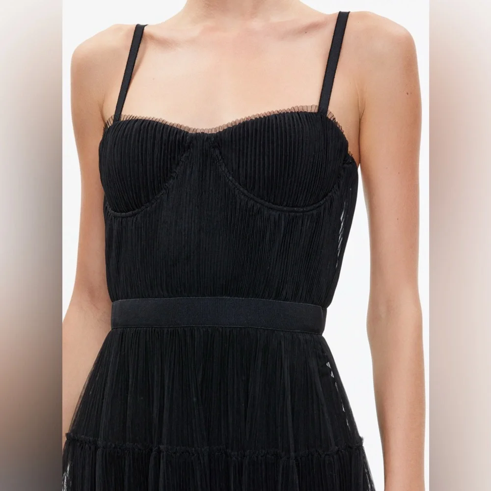 NWT $695 Alice + Olivia Deena Pleated Maxi Dress - Picture 5 of 7